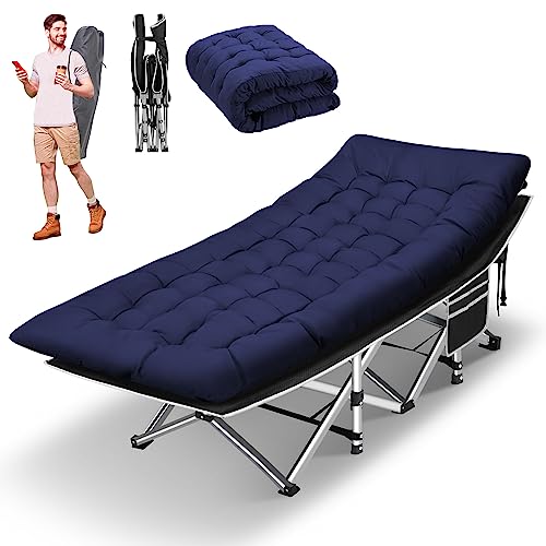 Portable Camping Cot with Thick Mattress and Carry Bag T7073