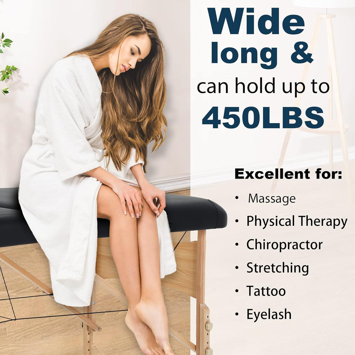 Portable 84 Inch 2 Folding Lightweight Massage Table with Carry Case R7590