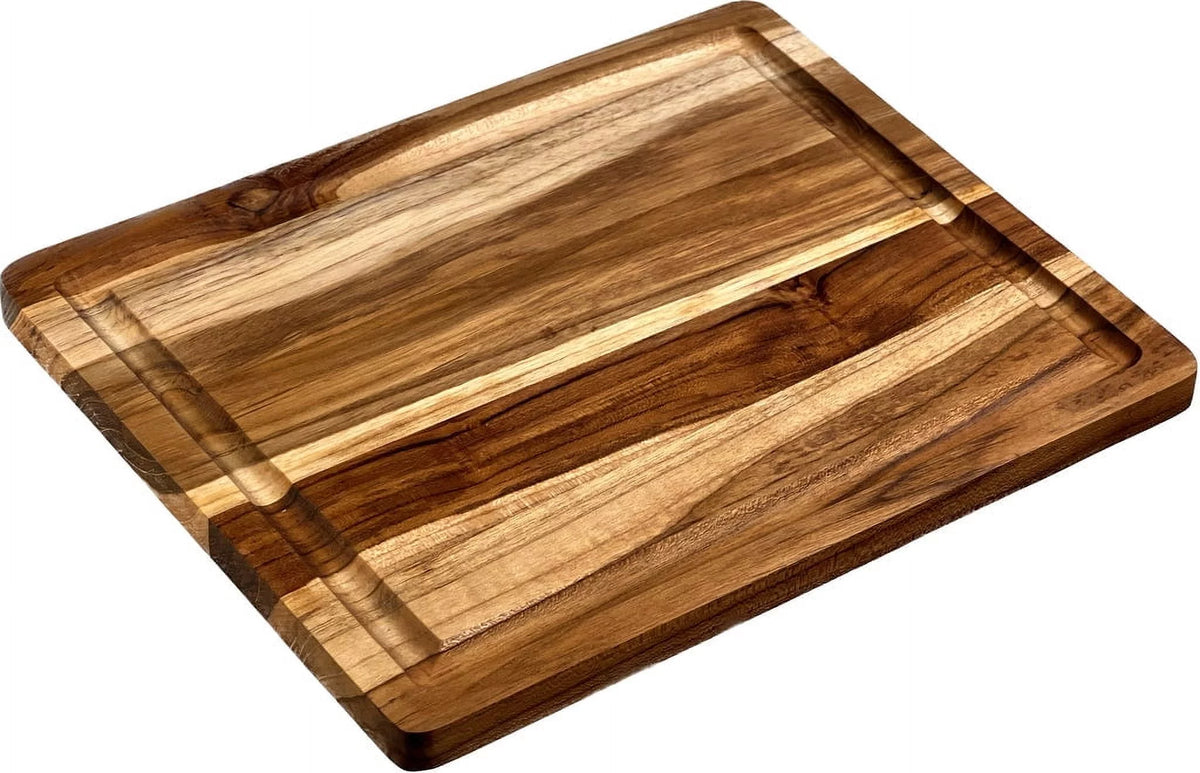 Brown Teak Wood Cutting Board with Juice Groove Q2557