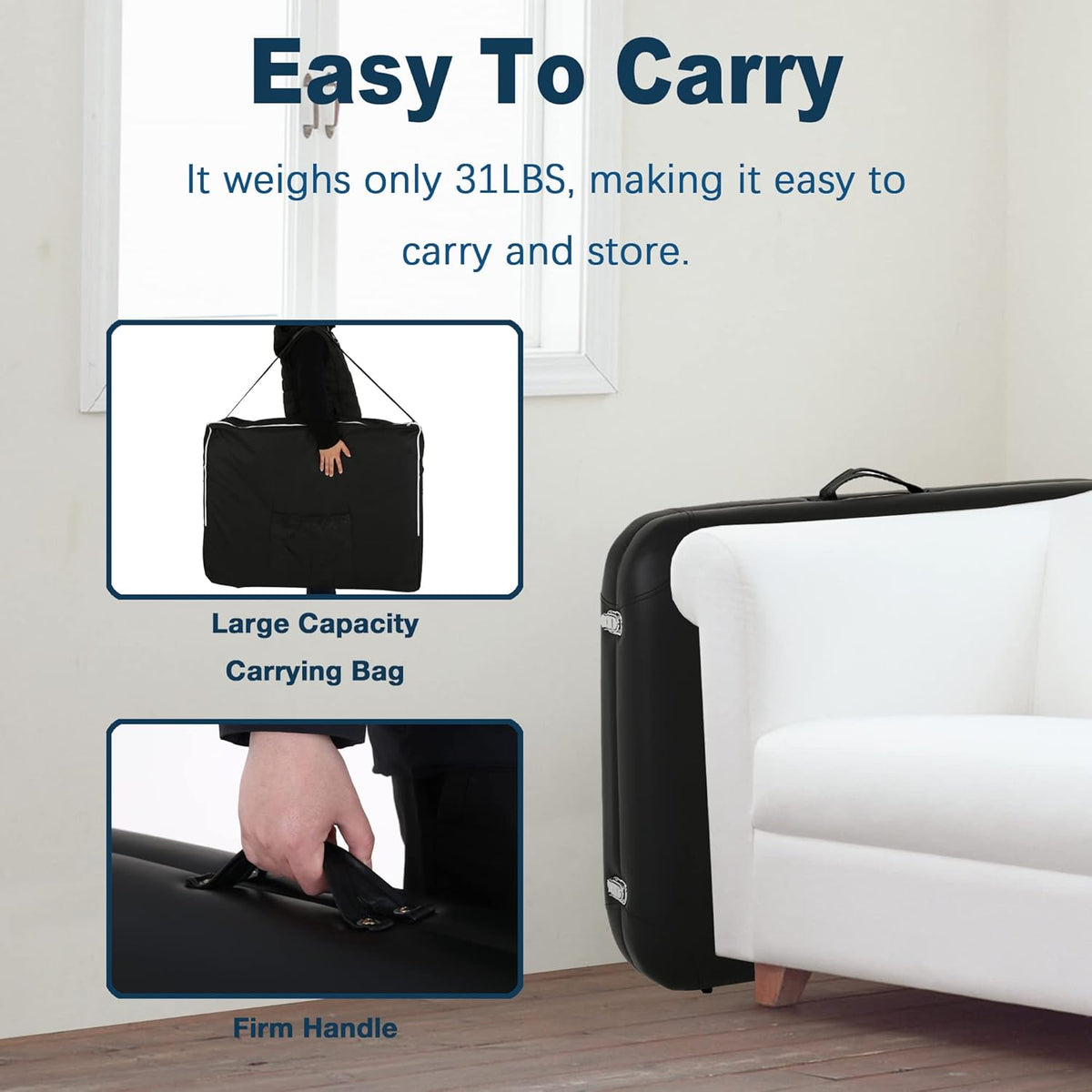 Portable 84 Inch 2 Folding Lightweight Massage Table with Carry Case R7590