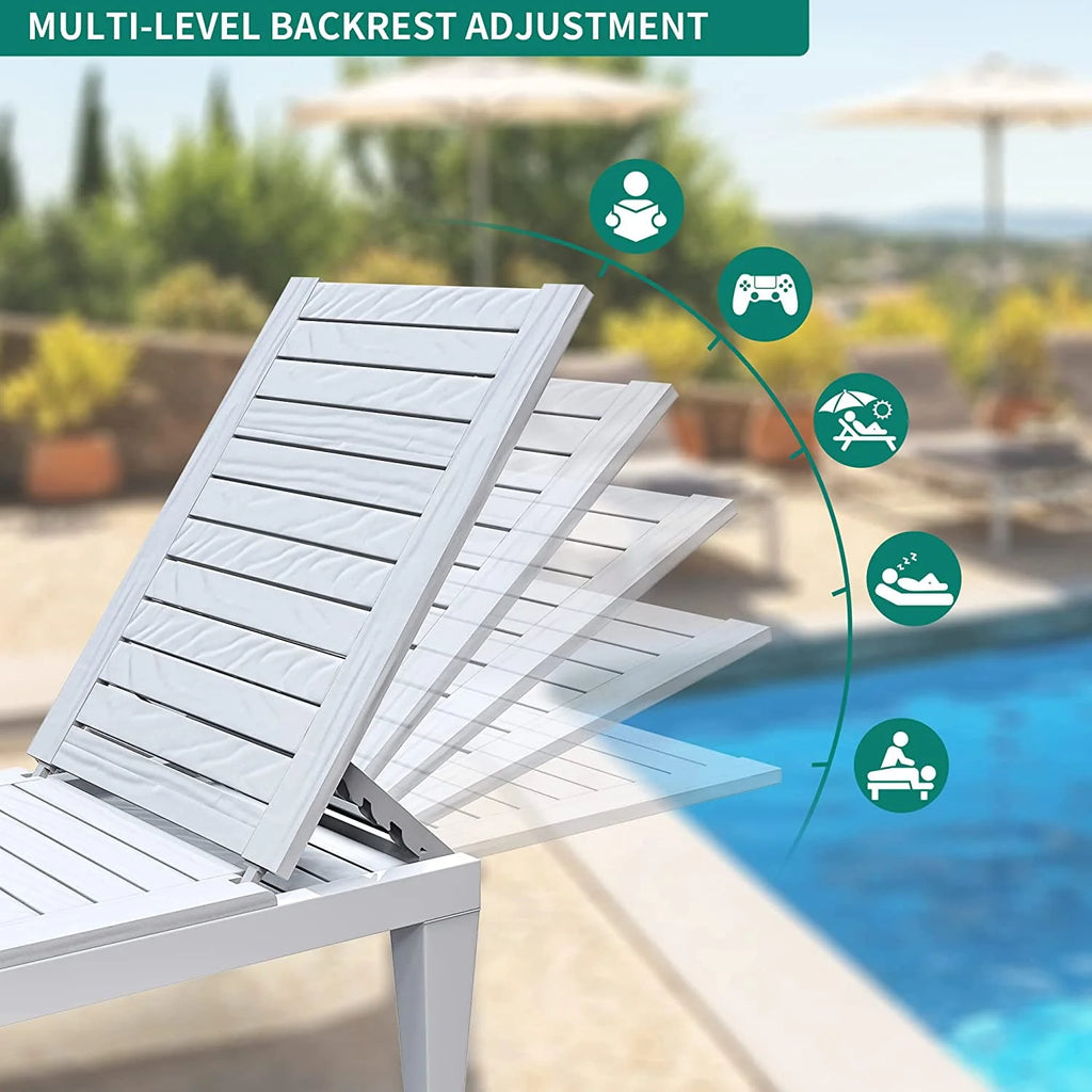 Black Adjustable Outdoor Lounge Chairs D29800