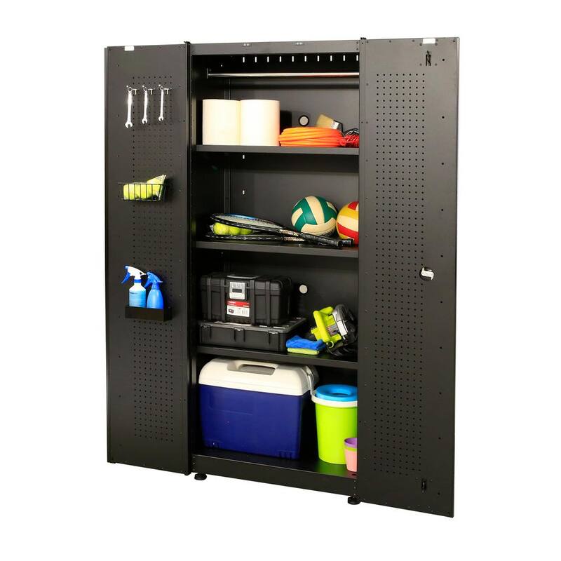 7 Piece Welded Steel Garage Storage System Black N919292