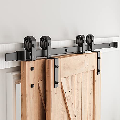 6.6 Feet Bypass Sliding Barn Door Hardware Kit X8266