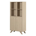 Contemporary Bookcase with 2 Doors & 4 Open Storage Spaces H3928