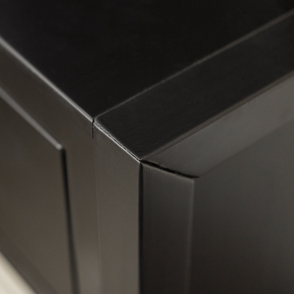 Set of 2 Black One Drawer Storage Nightstand U4509