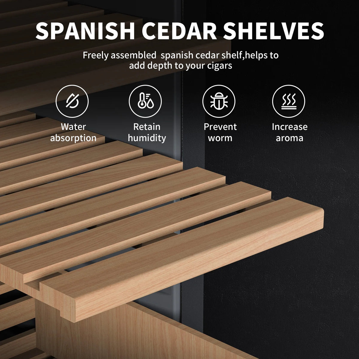 23L Electric Cigar Humidor with Spanish Cedar Wood Shelves C884