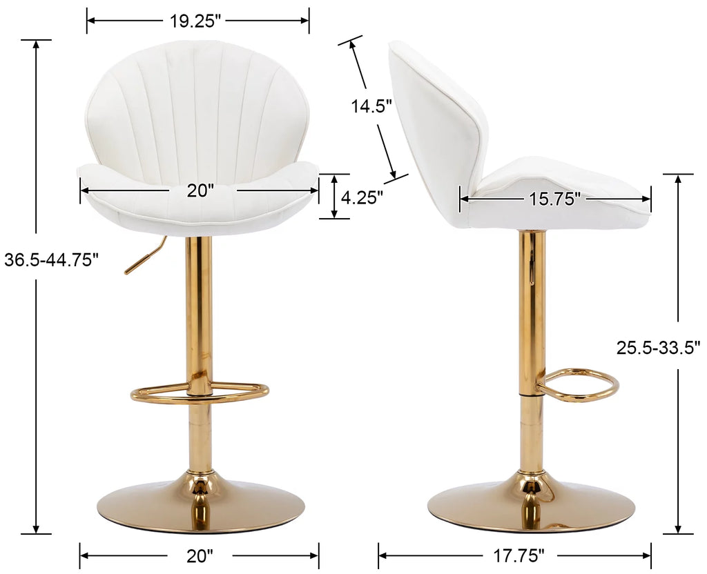 Velvet Upholstered Swivel Bar Stools Set of 2 C412824
