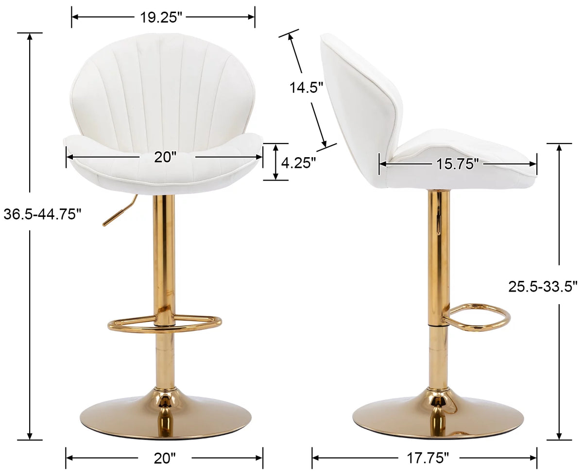 Velvet Upholstered Swivel Bar Stools Set of 2 C412824