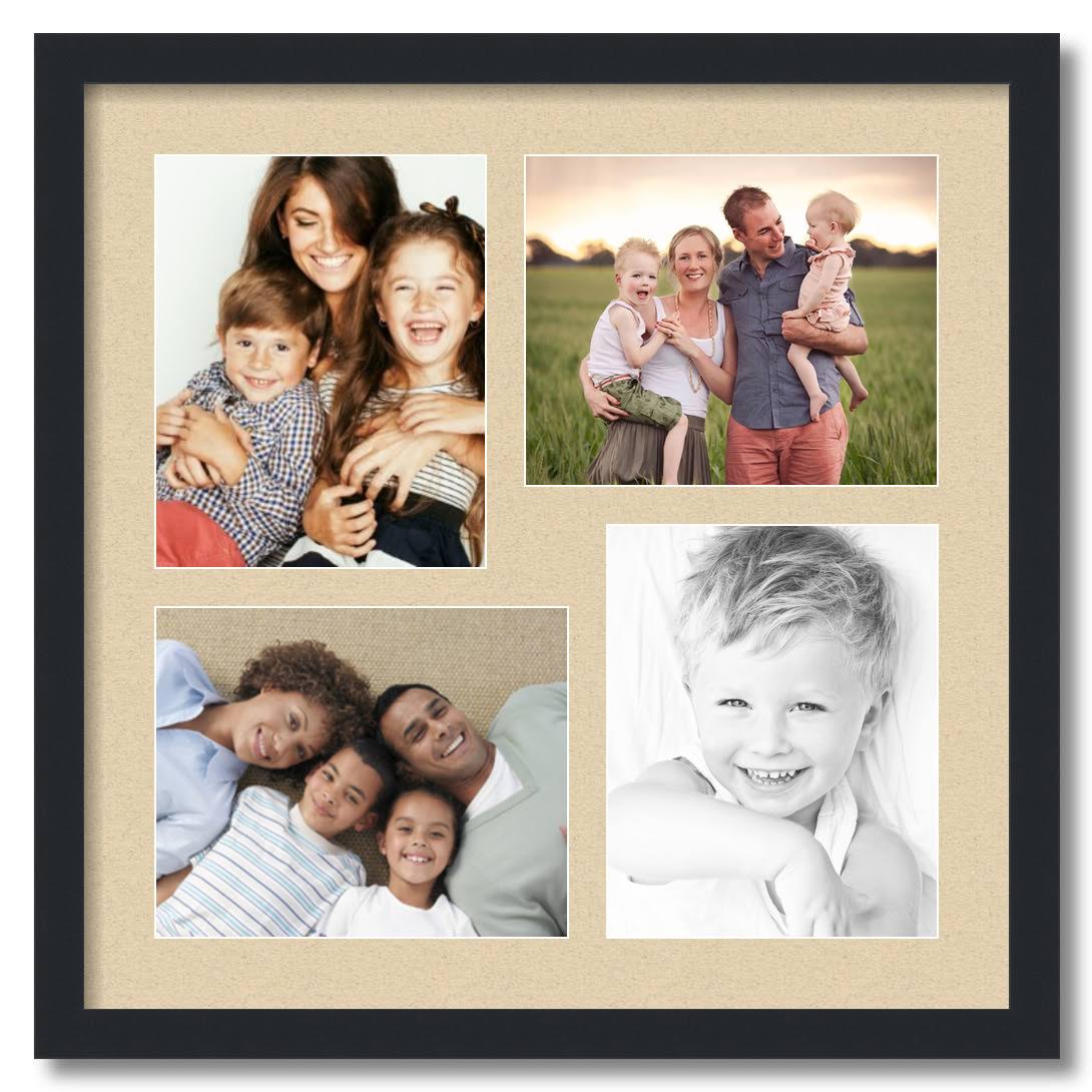 Satin Black Collage Picture Frame 4 Openings 8x10 W24842