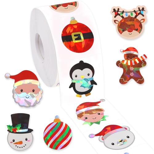 Christmas Stickers 1 Roll 500Pcs F295