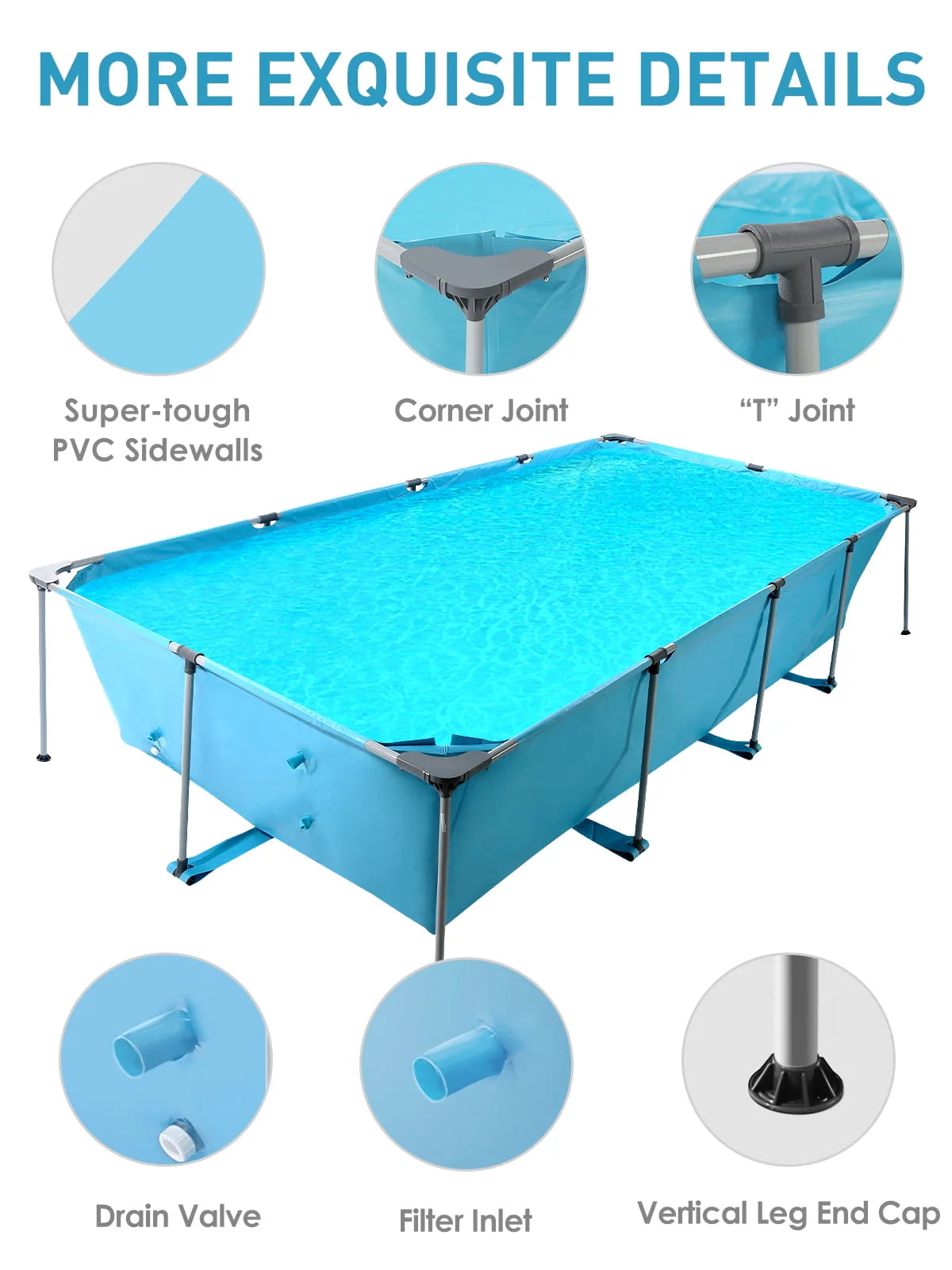 10 ft Above Ground Rectangular Frame Swimming Pool M4699