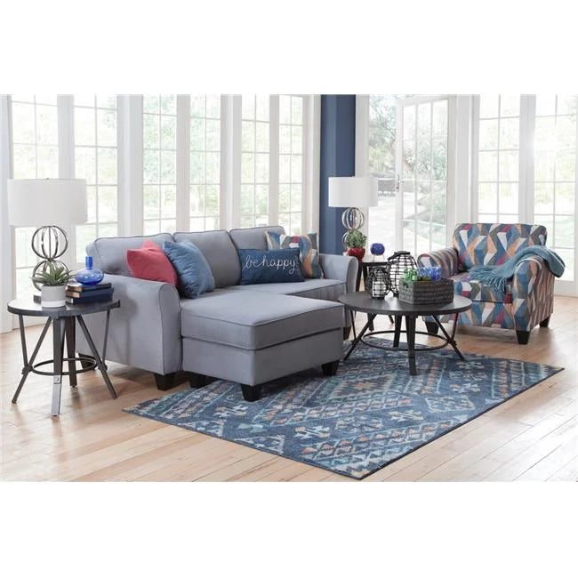 Gray 3 Seater Sectional with 4 Throw Pillows B688498