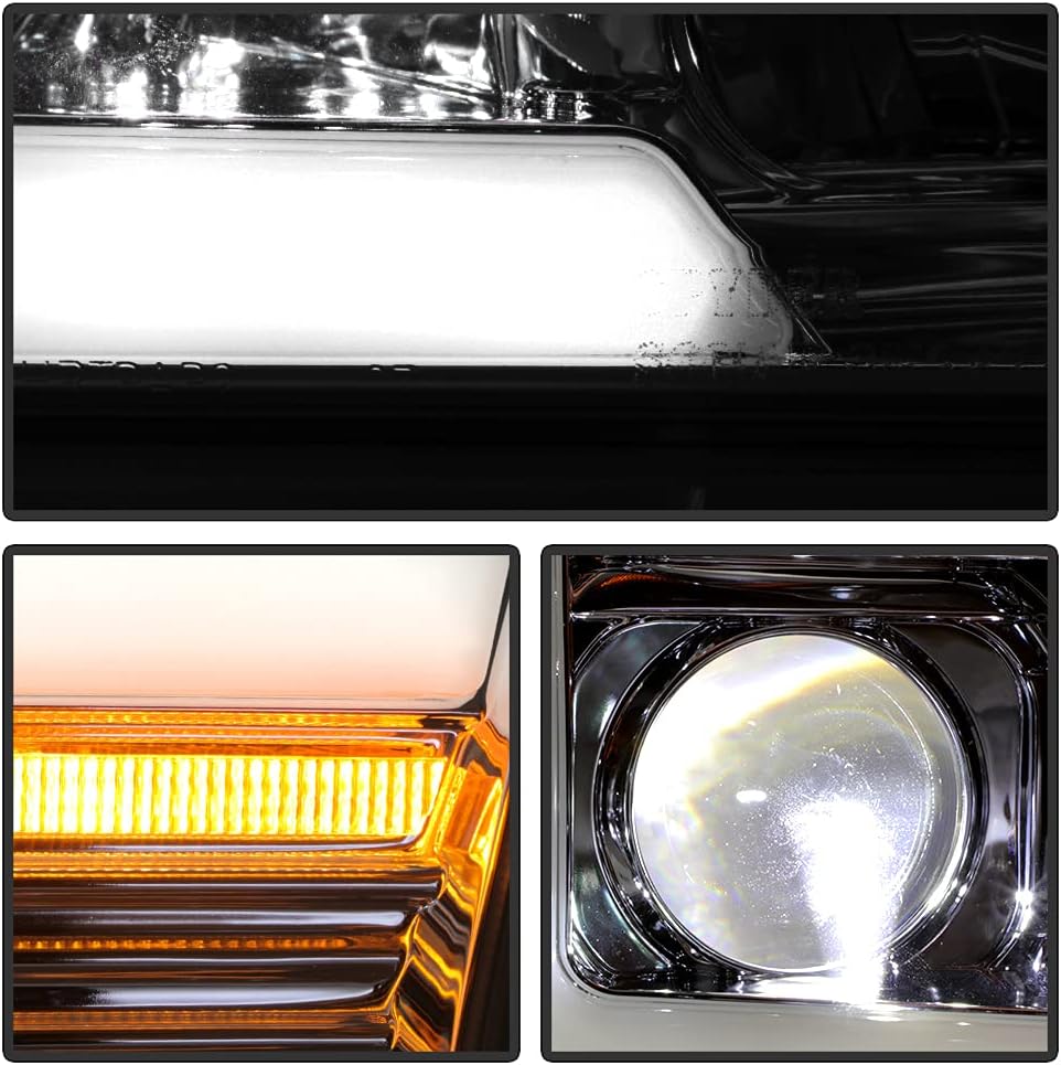 Chrome LED Projector Headlights M802