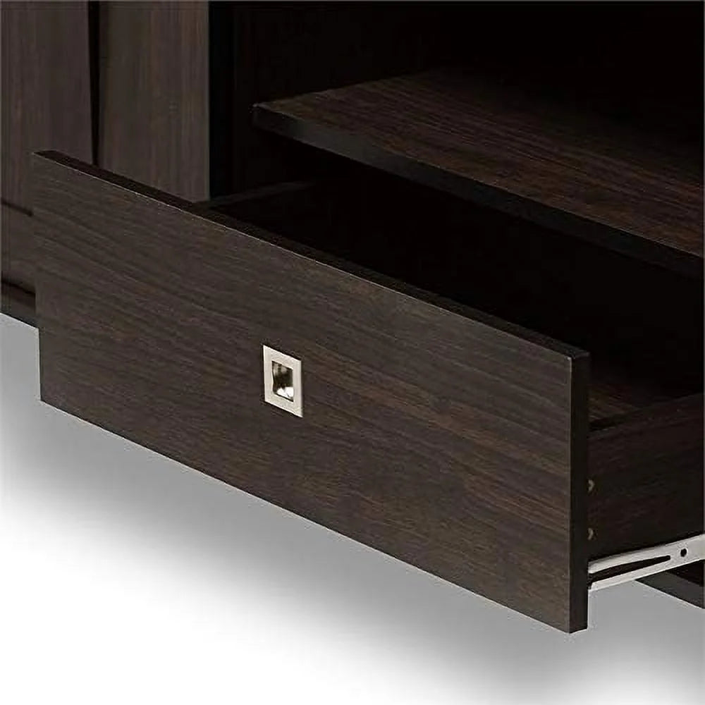 Dark Brown TV Stand Console Entertainment Center M75622