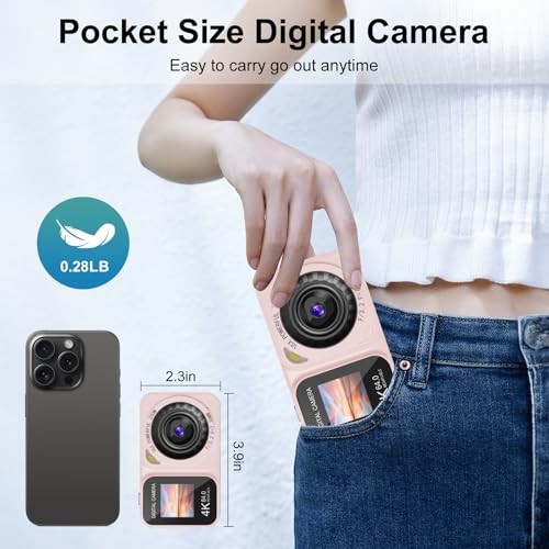 4K 64MP 18X Zoom Point and Shoot Digital Camera with 64GB TF Card K7612