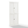 White 2-Piece Wood Stackable Corner Pantry V523786