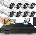 8 Channel POE Security Camera System with 8 IP67 Waterproof Cameras and Audio I2702