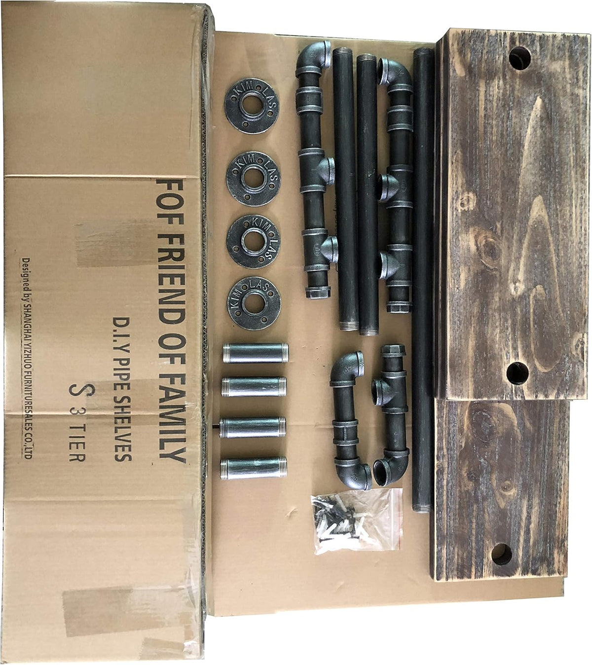 Reclaimed Wood Industrial Pipe Bookshelf I14791