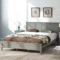 Pine Queen Size Solid Wood Platform Bed Frame with Headboard O52514