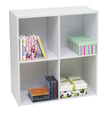 White 4 Cube Wood Bookcase & Storage Organizer Y216