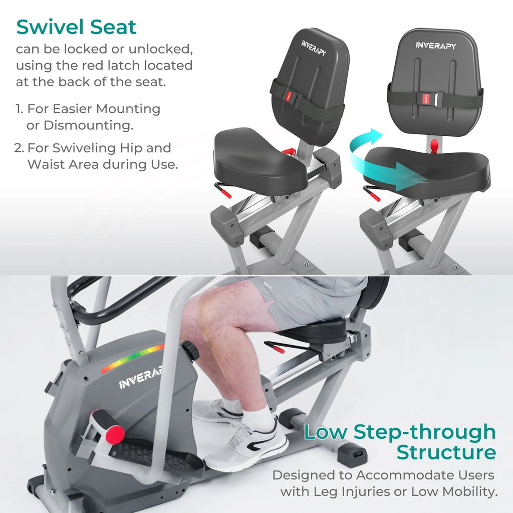 Recumbent Cross Trainer with Swivel Seat & Leg Harness G393