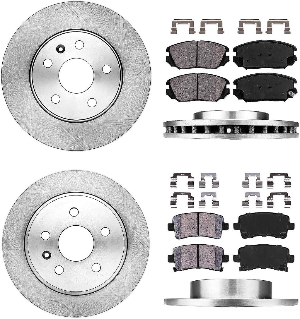 296 mm Front + 292 mm Rear 5 Lug Rotors + Ceramic Pads + Hardware T867