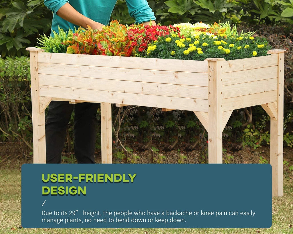 48x24x30in Elevated Wood Planter Garden Bed W65257