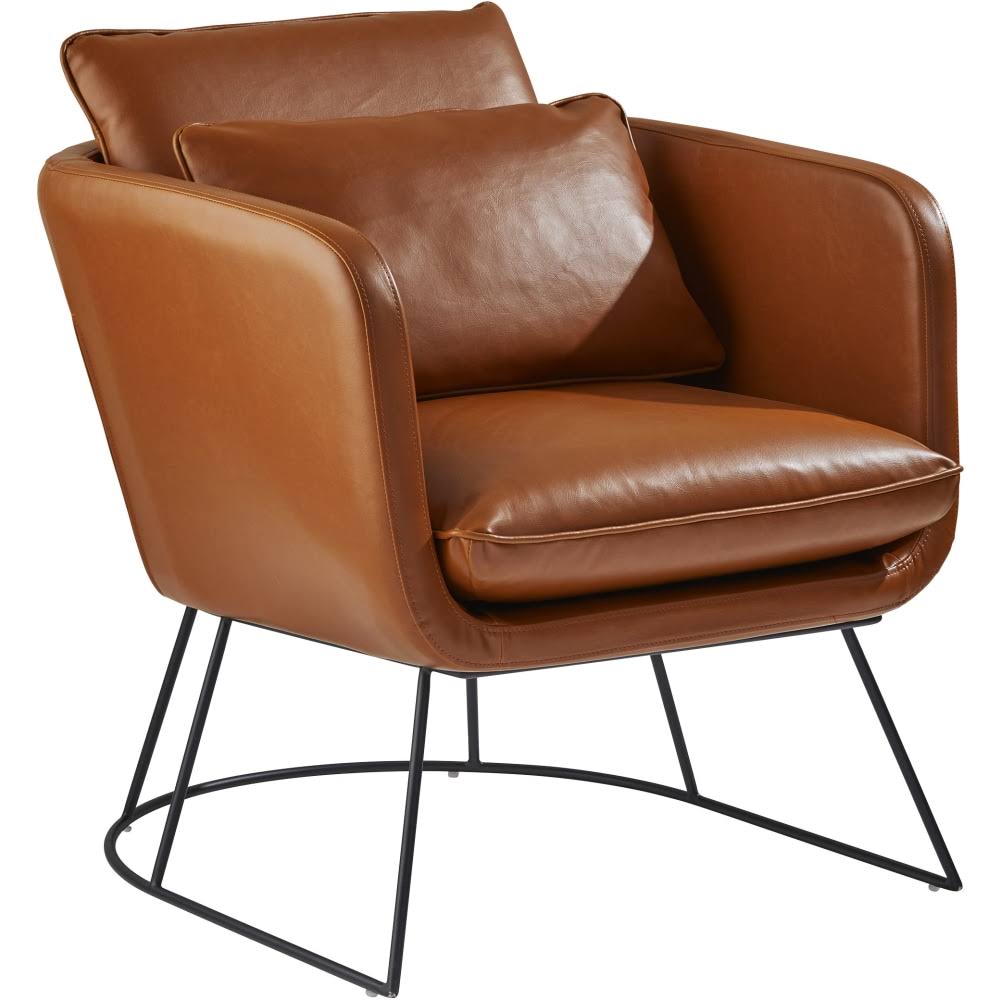 Camel Brown Distressed PU Leather Chair K1471