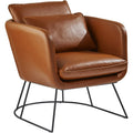Camel Brown Distressed PU Leather Chair K1471