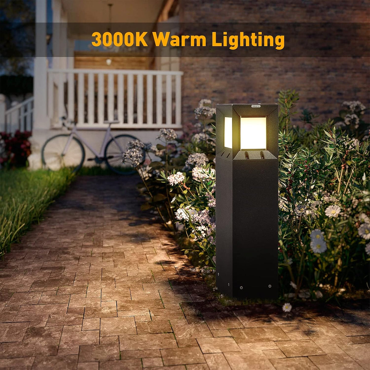 Solar IP54 Waterproof 3000K LED 32 Inches Outdoor Bollard Path Light G4983