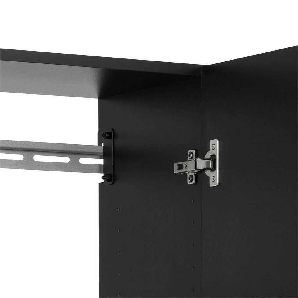 24" Black Wooden Storage Cabinet L408