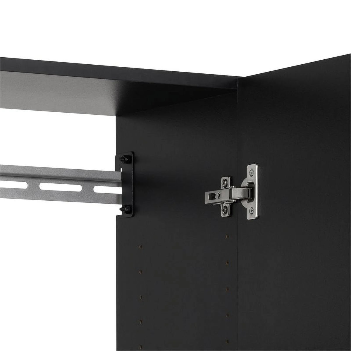 24" Black Wooden Storage Cabinet L408