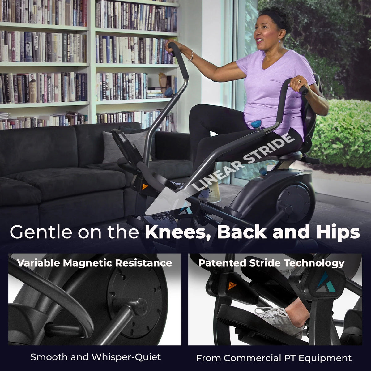 Black Recumbent Cross Trainer and Cardio Elliptical T97183