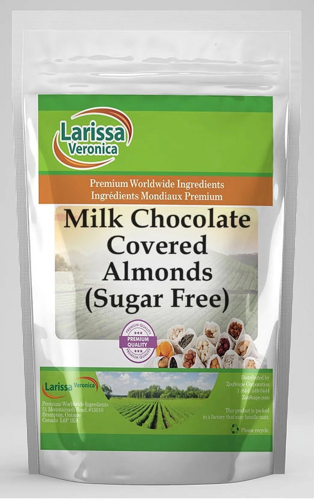 Sugar Free Milk Chocolate Covered Almonds 8 oz 3-Pack E851308