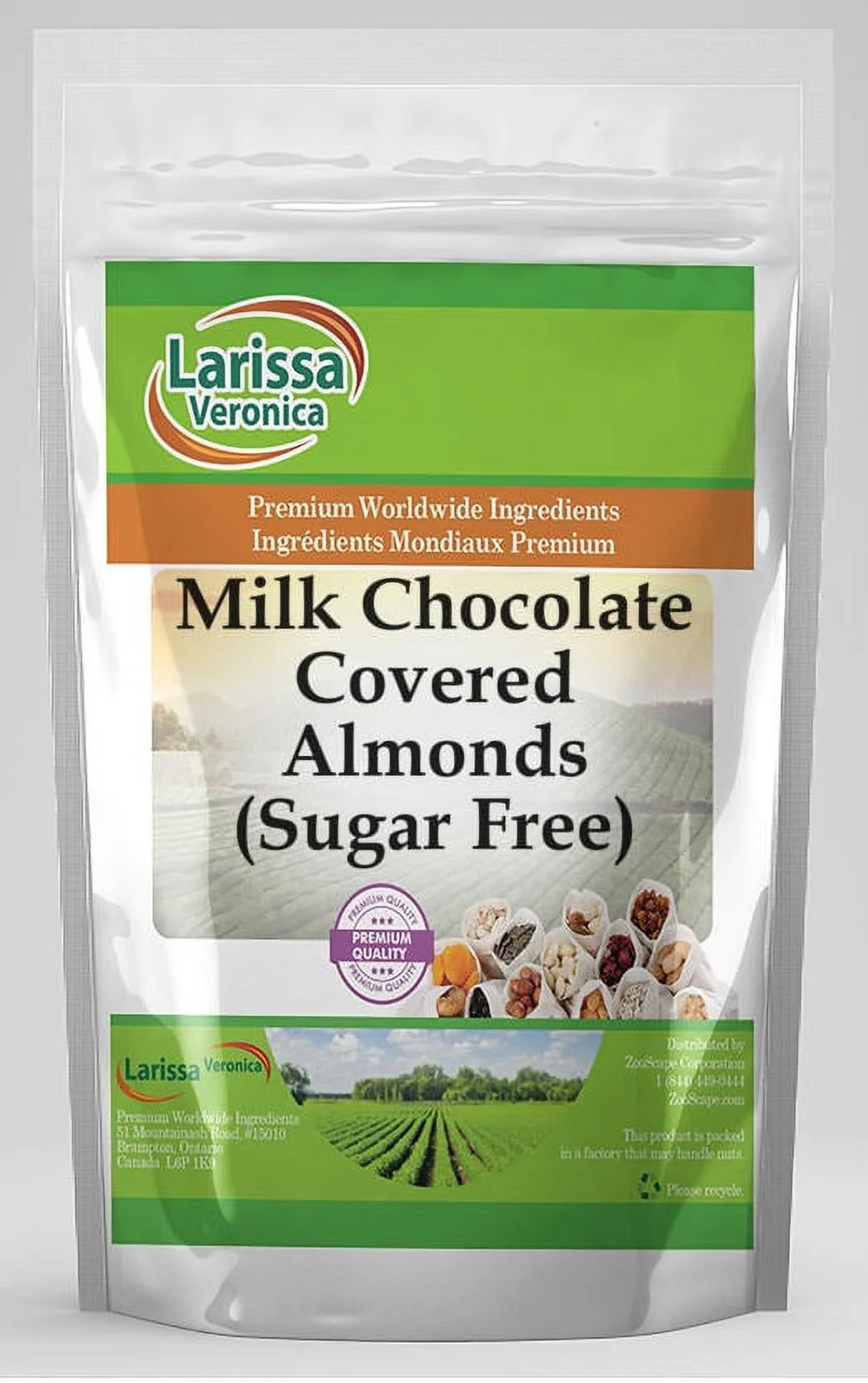 Sugar Free Milk Chocolate Covered Almonds 8 oz 3-Pack E851308