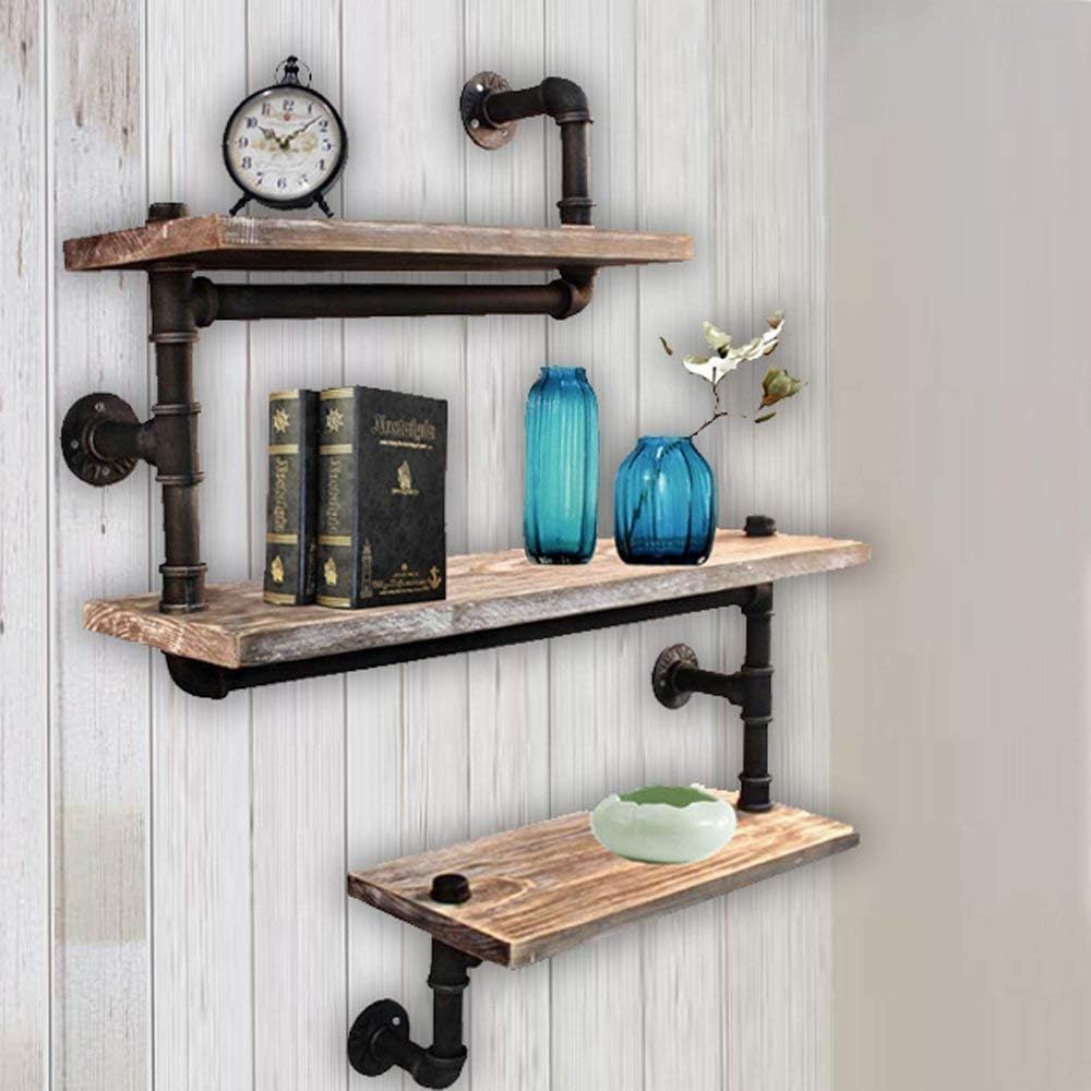 Reclaimed Wood Industrial Pipe Bookshelf I14791
