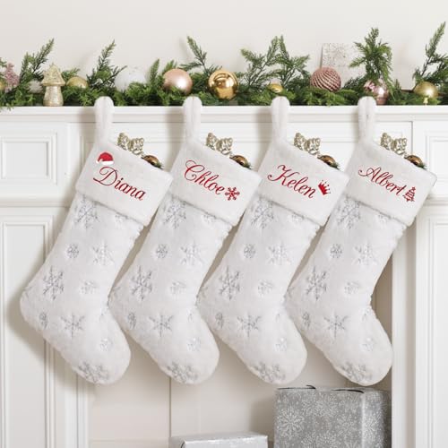 White 1 Pack Large Faux Fur Christmas Stockings O1236