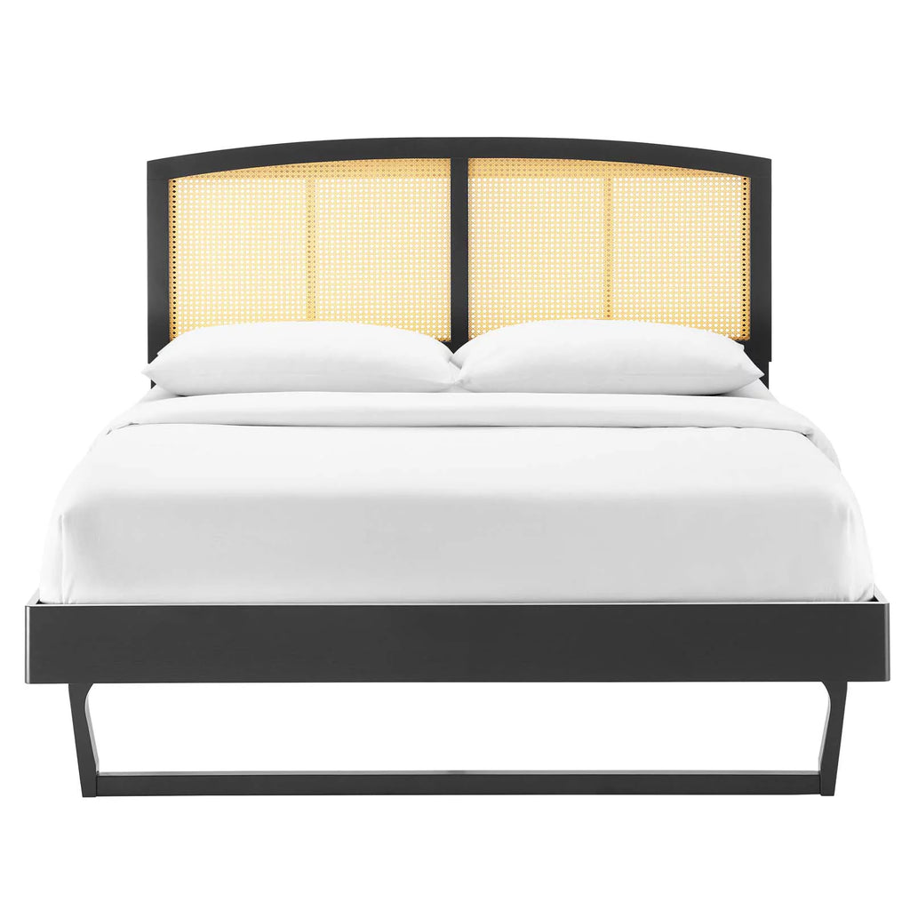 Black Wood Full Size Platform Bed Frame E454