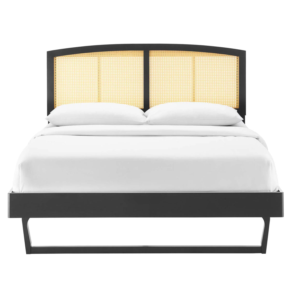 Black Wood Full Size Platform Bed Frame E454