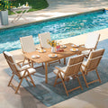 7 Piece Acacia Wood Patio Dining Set Y7688