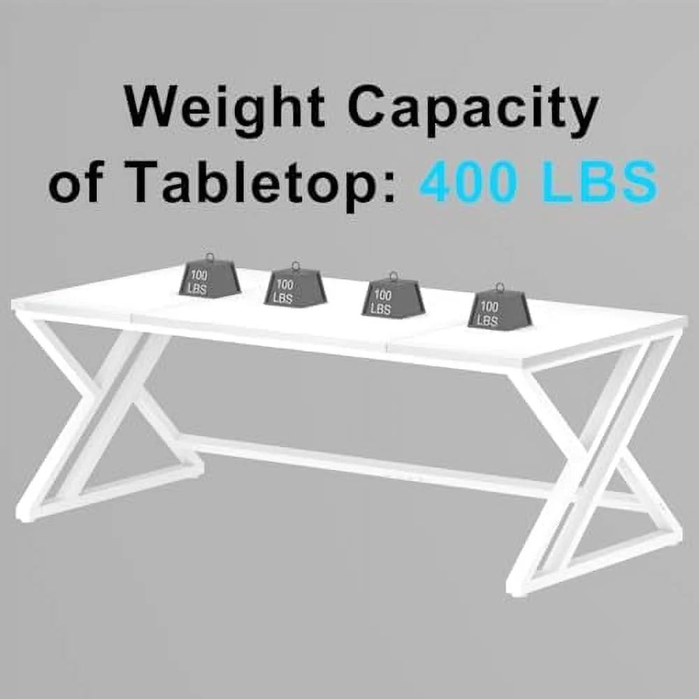 70.8" Long Wood Metal Double Workstation Desk L237