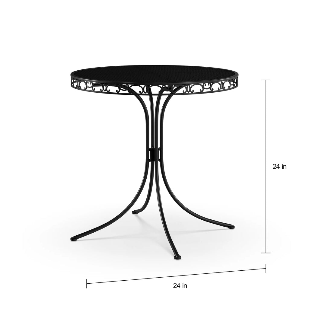 3-Piece Outdoor Metal Bistro Set with Red Cushion Y239524
