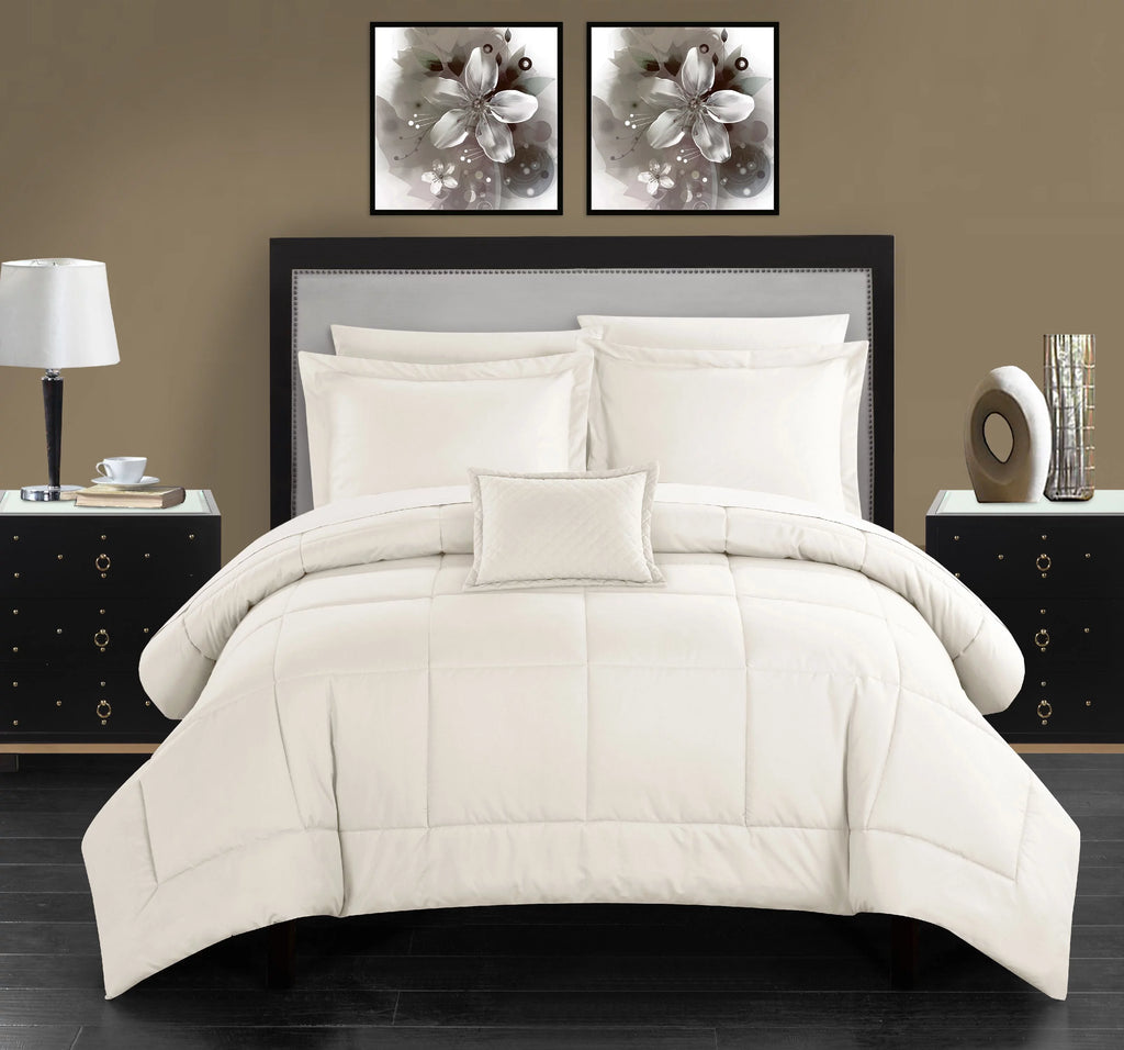 Beige King 8-Piece Comforter Set U772326