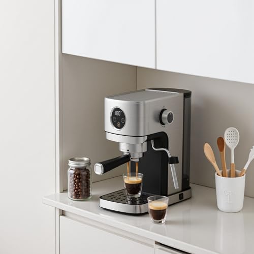20 Bar Stainless Steel Espresso Machine with Steam Milk Frother K714689