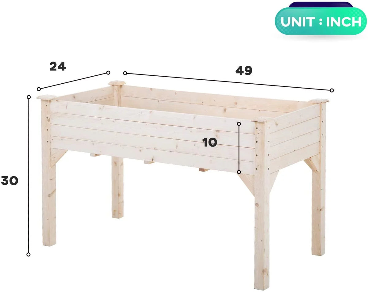 48x24x30in Elevated Wood Planter Garden Bed W65257