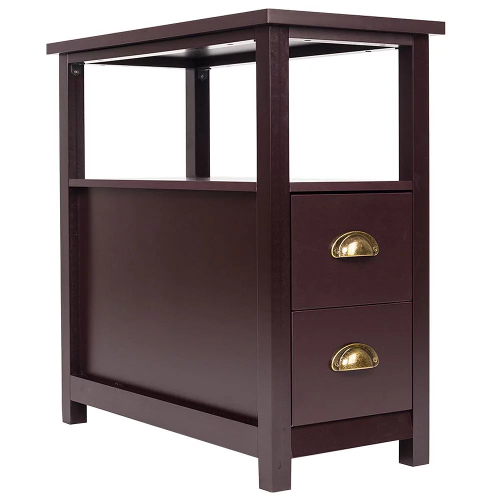 Brown Narrow End Table C741