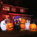 8 FT Halloween Inflatable Pumpkin Black Cat with LED Lights C759