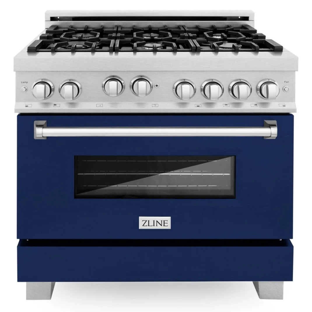 36 in. Gas Range with Blue Gloss Door I2821
