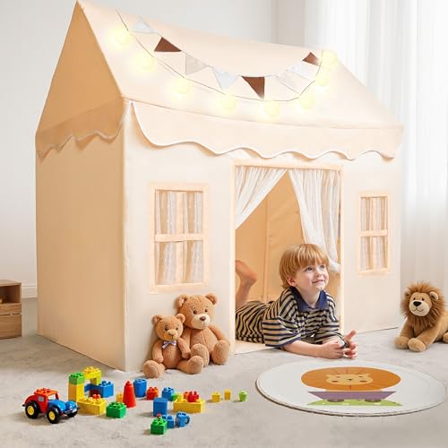 Play Tent with Blanket, LED Lights & Flags, 51*35*52 Inch G468