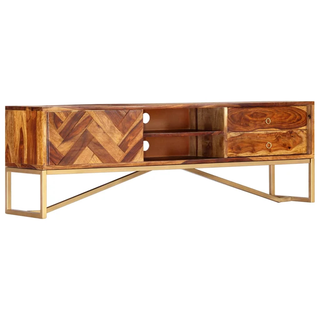 Sheesham Wood TV Stand with 2 Drawers and Shelves C770